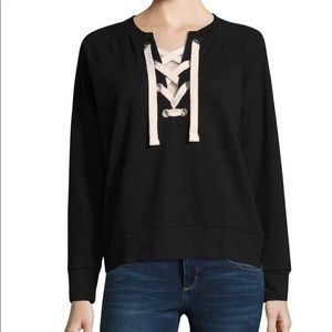 a.n.a Lace Up Sweatshirt